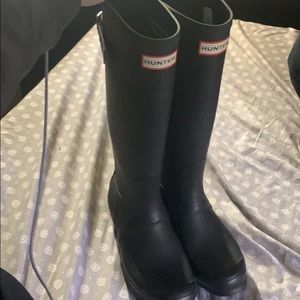 Used hunter boots matte black